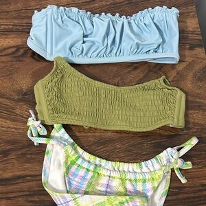 Colorful Bandeau Top Bikini Set